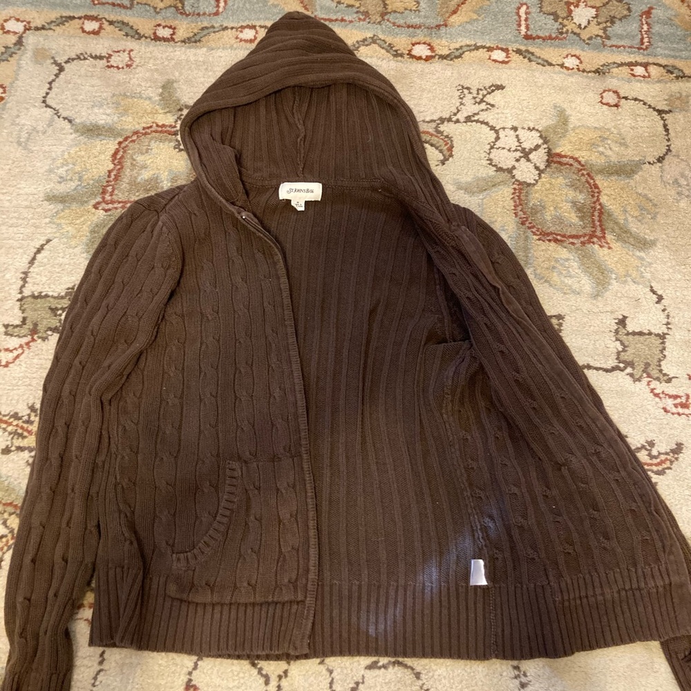 St John’s Bay brown sweater zip up hoodie